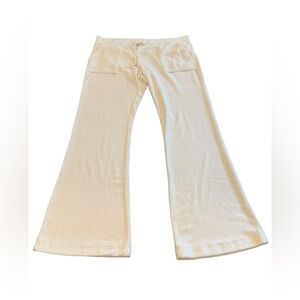 Vintage Juicy Couture Terry Cloth Track Pants Cream Women’s Large Y2K USA